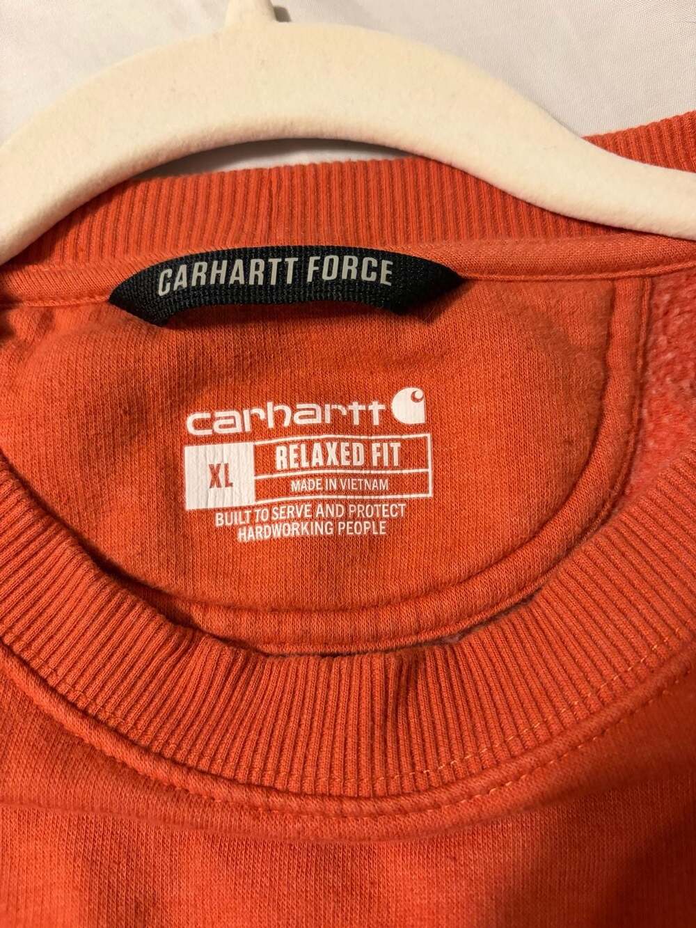 Carhartt Force Relaxed Fit Midweight Crewneck Sweatshirt XL Orange